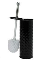 Home Expressions Textured Toilet Brush Powder Holder Coated Finish (Black)