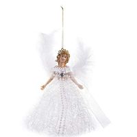 Dailyfun Mini Christmas Tree Artificial Pendant with Feather Wings for Christmas Decorations Xmas Tree Ornament