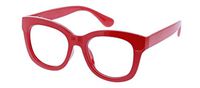Peepers by PeeperSpecs Women's Center Stage Oversized Reading Glasses, Red-Focus Blue Light Lens, 52 mm, +2.00
