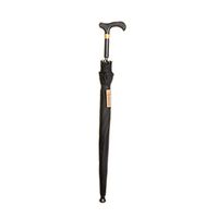 Moolo Walking Stick Umbrella Old Man Non-slip Walking Stick Tourism Multifunction Crutch Umbrella Men Women Gift Crutch Umbrella (Color : Black)