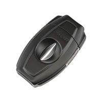 Xikar VX2 V-Cut Cigar Cutter, Ergonomic Design, Secure-Lock, Spring-Loaded, Built-in 64RG Bowl, Limited Lifetime Warranty, Black