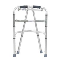 TYJ-USA Walker Elderly Walker Aluminum Alloy Light Folding Walker Height Adjustable (Color : Silver, Size : 50cm)