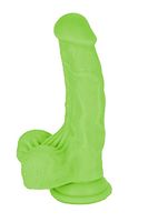 Lickerlish Lucky 6.5" Premium Silicone Dildo with Suction Cup, Neon Green