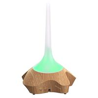 Athomestore Wood Grain Essential Oil Diffuser, 220ml Sound Responsive Aroma Diffuser Ultrasonic Cool Mist Air Humidifier, LED Color Changing, Waterless Auto Off Function