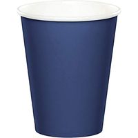 Club Pack of 240 Navy Blue Disposable Paper Hot and Cold Party Tumbler Cups 9 oz.