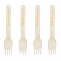 Dress My Cupcake Natural Wood Candy 100-Pack Buffet Forks DIY Kit, Our Wedding Day, Yellow
