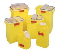 BD Chemotherapy Sharps Collector, 17 Gallon, Hinged Top Gasketed, Yellow 305614