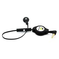 Retractable Headset MONO Handsfree Earphone Mic Single Earbud Headphone Wired [3.5mm] [Black] for Consumer Cellular Doro Doro 824 SmartEasy - Consumer Cellular Doro PhoneEasy 626