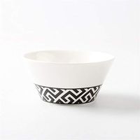 WWSHM Nordic Style No Mud Creative Minimalist Black Geometry Fashion 4.5-inch High Bone China Rice Bowls Salad Cereal Bowl Set (Color : 06)