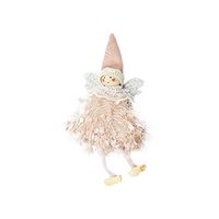 🍀Libobo🍀Lovely Christmas Tree Decorations Woolen Yarn Angel Doll Pendant Hanging Party (Pink)