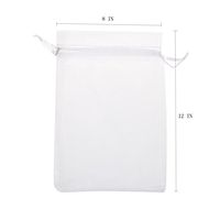 KUPOO Pack of 50PCS 8x12 Inch Organza Drawstring Gift Bag Pouch Wrap for Party/Game/Wedding (White)
