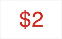$2 Red on White Plastic 16x10mm 240 Labels Price Promotional Display Stand Point of Sale Stickers Self-adhesive Labels