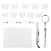 10 Pairs Eyeglass Nose Pads,Soft Silicone Nose Pad for Glasses Eyeglass Repair Kit with Screws Screwdriver and Tweezer(14mm/15mm)