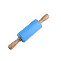 AGUIguo Mini Rolling Pin, Kids Size 9 Inch Wooden Handle Rolling Pin Non-Stick Silicone Rolling Pins for Home Kitchen Children Cake Cookies Pie