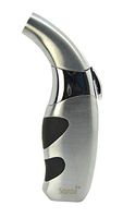 Scorch Torch Butane Satin Finish Stainless Steel Curved Refillable Lighter (Silver)