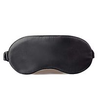 SHALALA NEW YORK 100% Silk Sleeping Mask - Both Side 22 Momme Natural Mulberry Silk with Elastic Headband - Comfortable & Super Soft for Travel (Black)