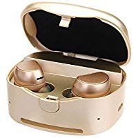 Wireless Earbuds, Truly Wireless Stereo Bluetooth 4.1 Headphones with Charging Box Noise Cancelling Sweatproof Bluetooth Earphones for iPhone iPad, Smartphones Tablets, Laptop and More (Gold)