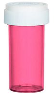 13 Dram, Empty BPA-Free Cylinder Vials with Reversible Child Resistant Caps (Pack of 24) (Pink)