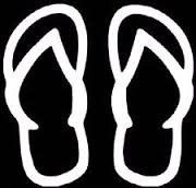Chase Grace Studio Flip Flops Sandals Vinyl Decal Sticker|WHITE|Cars Trucks SUV Boat Canoe Kayak Laptop Wall Art|5" X 5"|CGS110