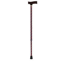 Drive Medical Adjustable Lightweight T Handle Cane with Wrist Strap, Red Floral