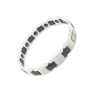 HL HealthyLine - Ceramic Magnetic Power Bracelet - Hematite Magnets - Negative Ions - Free Gift Box (White & Black v3)