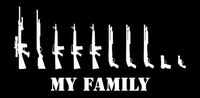 MY FAMILY ASSAULT RIFLE HANDGUN GUNS Car, Truck Window Vinyl Decal Sticker, Die cut vinyl decal for windows, cars, trucks, tool boxes, laptops, MacBook - virtually any hard, smooth surface