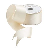 Caspari Solid Ivory Satin Wired Ribbon - Three 27 Ft. Spools