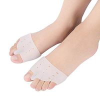 Healifty 1 Pair Big Toe Hallux valgus Corrector Toe Separator Sleeve Toe Bunion Relief Protector Toe Straightener (White)