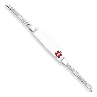 Sterling Silver Medical ID Figaro Link Bracelet