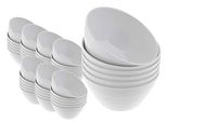 Handi-Ware Bulk Multi-Pack Melamine Blend 6" Wave Rim Round Bowls - Break-Resistant - Indoor/Outdoor Party Bowls - Large Gatherings - by Unity (48, White)