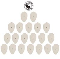 10 Pairs of Snap-On Self Adhesive Large Hand-Shaped Electrode Gel Pads for HealthmateForever Mini Hand Held Body Electrotherapy Device (White)