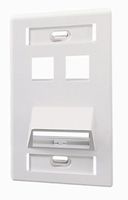 Leviton R02-40807-00W QuickPort Wall Plate with 4-Port Angled Down at 45-Degree, White