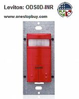 Leviton ODS0D-INR Dual Relay, Photocell, 180 Degree field of view, CEC Title 24 Compliant, NAFTA, Passive Infrared Wallbox Occupancy Sensor, Red