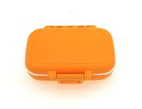 ERZA SCARLET Small Pill Cases 3 Removable Compartments Travel Medication Carry Case - Pill Box for Daily Vitamin Organizer Box (Orange)