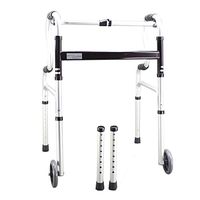 Jonigo Elderly Person Assisted Walker with Seat Cushion Aluminum Alloy Patient Walker Four-Legged Walking Stick (Color : Silver)