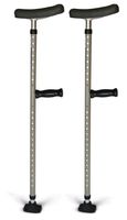Medline MDS80542 Single Tube Crutches, Pewter (Pack of 8)
