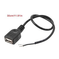 1Pc USB 2.0 Female Jack 2 Pin 2 Wire Power Charge Cable Cord Connector DIY 30cm