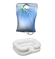 Comfort Axis High Quality Inflatable Shampoo Basin with Bedside PVC Shower Bag Combo Pack