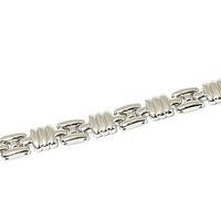 The Olivia Collection Ladies Silvertone Fancy Link Magnetic Bracelet 7.5 Inch