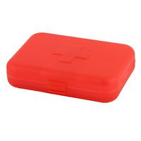 uxcell Outdoor Medicine Pill Tablet Drug 6 Compartments Organizer Box Case Container Red
