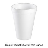Dart Styrofoam Hot Cups, 12 Ounces, White, 40 Bags of 25 Per Carton