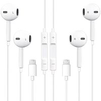 2 Pack Apple Earbuds Headphones with Lightning Connector【Apple MFi Certified】 Wired in-Ear Noise Canceling Isolating Earphone for iPhone 14/13/12/11/SE/X/XR/XS/8/7 (Built-in Microphone&Volume Control)