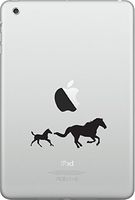 Yadda-Yadda Design Co. Horse Parent and Child Colt/Filly - iPad Mini/Small Tablet - Vinyl Decal YYDC (3" w x 1.25" h) (Black)