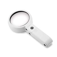 7X Lighted Magnifying Glass,Handheld Reading Magnifier for Small Print, Map, Coins and Jewelry (White) Halloween Gift Sweetest Day Batteries not Include for Elder Gift