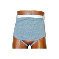 8093206LR - Mens Wrap/Brief with Open Crotch and Built-in Ostomy Barrier/Support Gray, Right-Side Stoma, Large 40-42