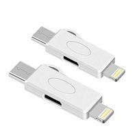 AODSC Micro USB to iOS/Type C 2 in 1 Adapter,Compatible for iOS Phone 7/8/X and Samsung S8/S9/Note 8/Note 9 Android Devices[2pack](White)