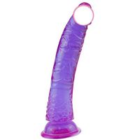 Vvyiyi Purple Crystal Si-mula'tion Silicone 8 Inch Large Size Dìdlõs S'uc-Tion Cup Hands Free Portable Ma'ssa-ger