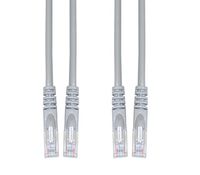 2 Pack Cat5e Ethernet Crossover Cable, Snagless/Molded Boot 25 Feet Gray, CNE491733