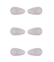 NicelyFit Screw-In Nose Pads w Air Cushion for Oakley Eye Glass Eyeglass Sunglass Frames 15mm x 7mm (3 Pairs of Clear)