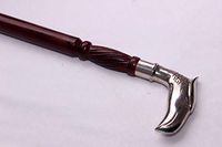 Nickel Brass Bird Design Victorian Handle Wood Walking Stick Walking Cane Antique Style A65